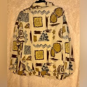 Vintage 90s Active Studio Abstract Geometric Windbreaker Jacket Size XL